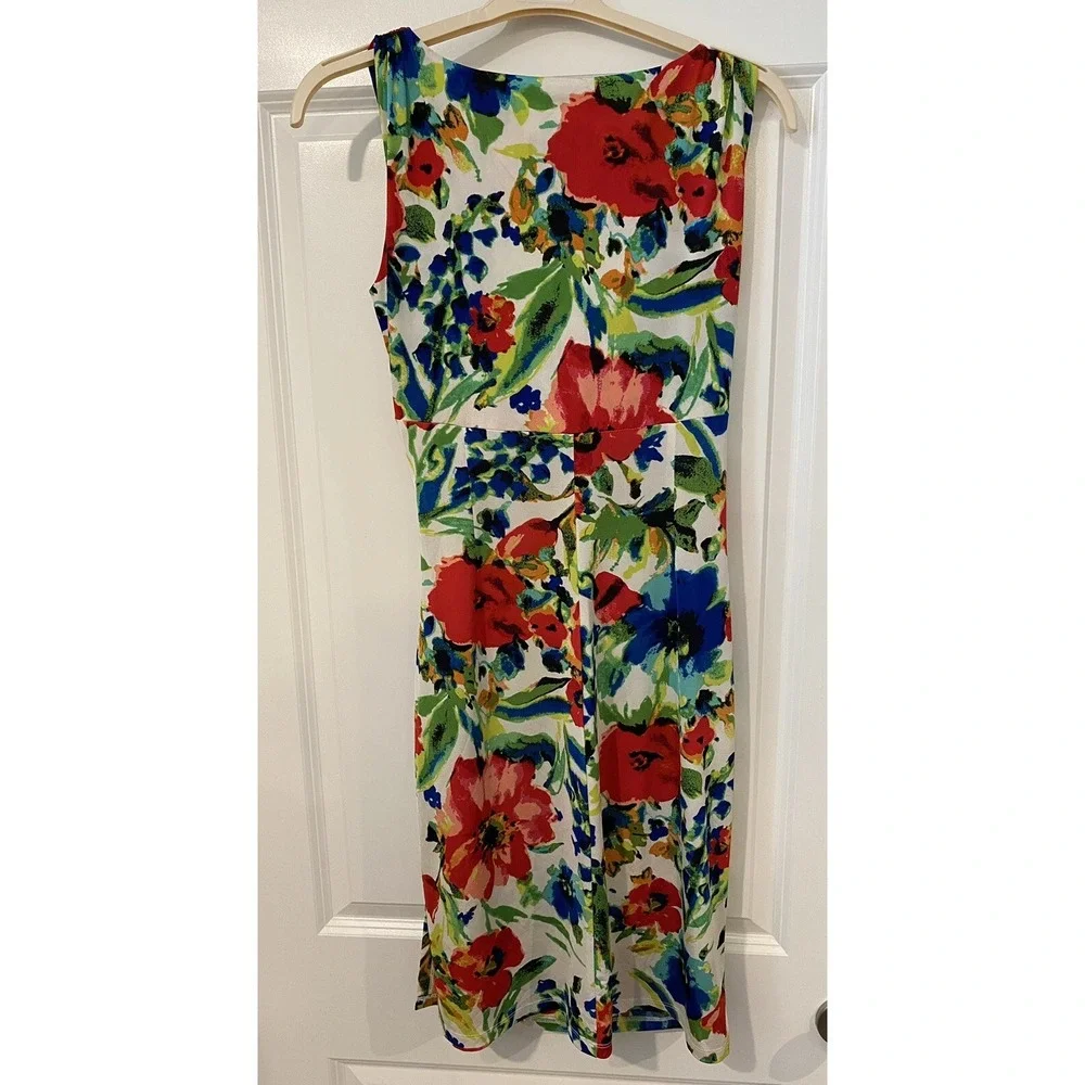 lauren ralph lauren floral ruched jersey dress Lauren Ralph Lauren Navy Blue Yellow Floral Ruched Jersey Wiggle Dress Size  14